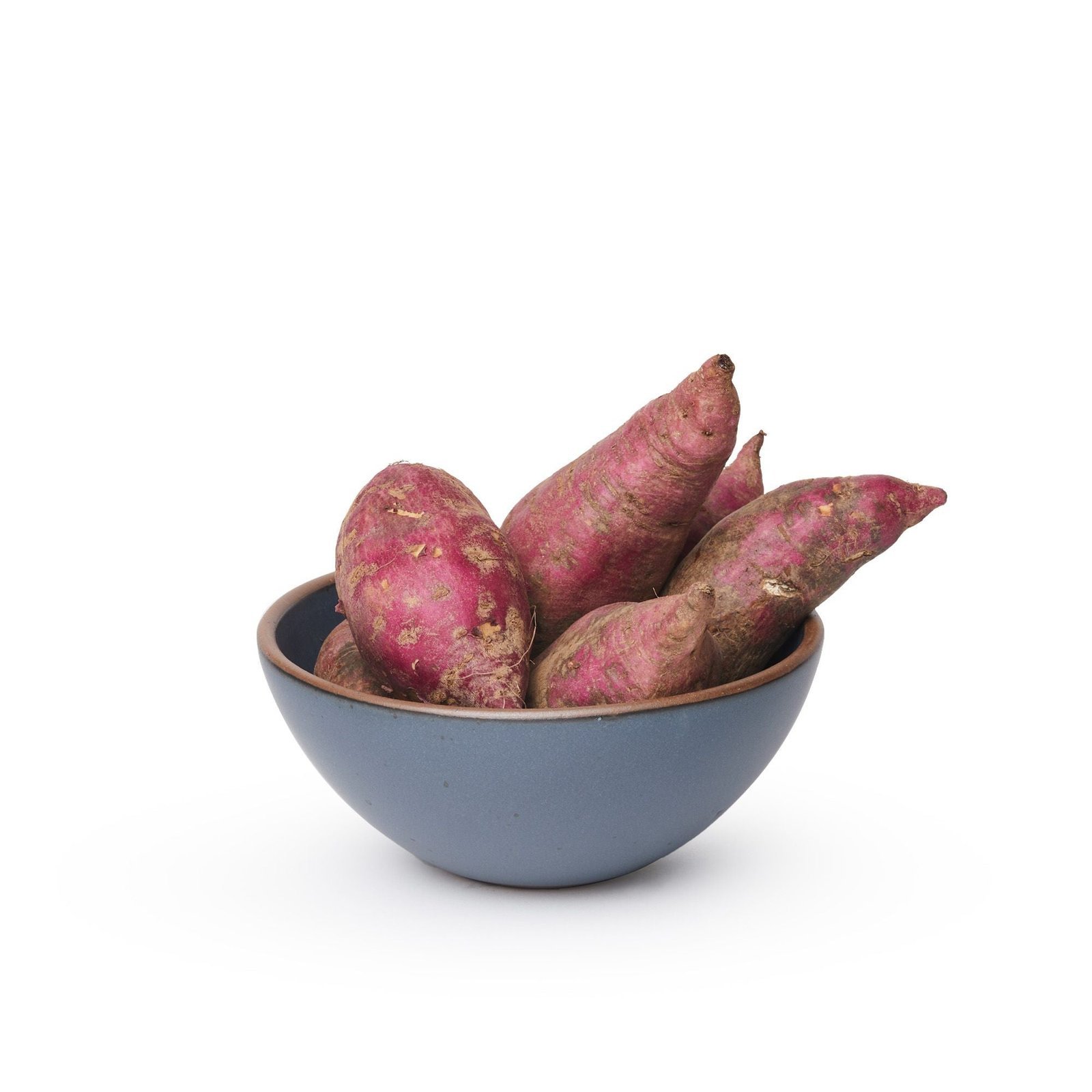 Verllage soup bowl in Deep Cobalt, shown with sweet potatoes